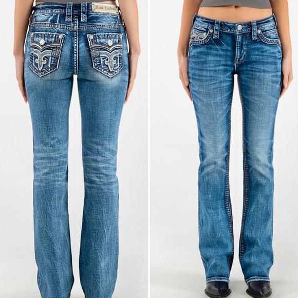 Rock Revival Denim - ROCK REVIVAL Mandell Easy Boot Western Embroidered Cowboy Jean Sz 30